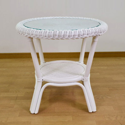 Otake 籐 天然ラタン製 ウィッカーテーブル ナチュラル 強化ガラス天板(代引不可)【送料無料】の通販は 8,980円