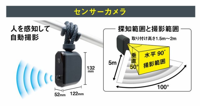 ムサシ 屋外 防犯カメラ 人感センサー RITEX 配線なしセンサー