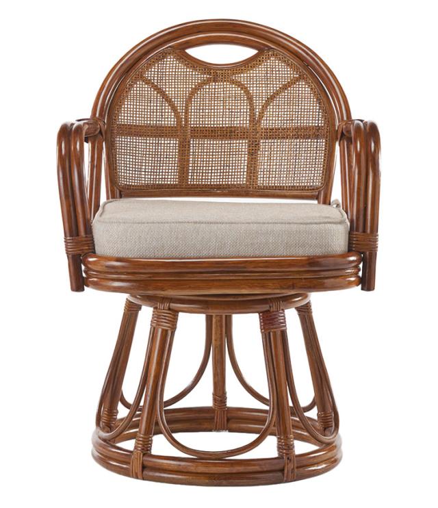 椅子 ラタン チェア 肘掛け付き 背もたれ付き ラタン回転椅子ハイ 高座