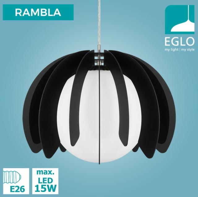 EGLO ペンダントライト ガラス おしゃれ 北欧 木製 ウッド調 ダイニング 照明 リビング 吹き抜け ダクトレール LED 電球対応 照明器具 間接照明 EGLO RAMBLA 46.5cm 204265J 電球別売(代引不可)【送料無_2