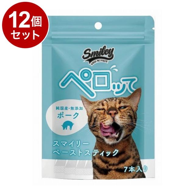 【12個セット】 スマイリー キャットペーストスティック ペロッて ポーク 7本【送料無料】の通販は 7,709円