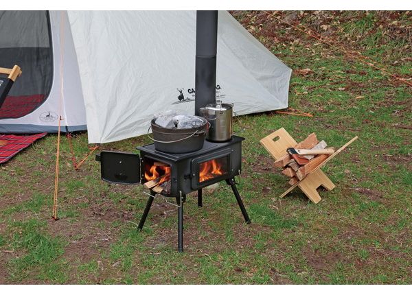 キャプテンスタッグ KAMADO かまど煙突ガラス窓付角型ストーブ UG-0075 
