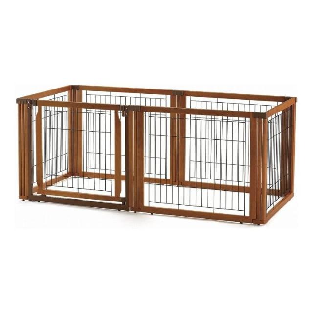 リッチェル 木製 3wayサークル 6面 高さ70cm ブラウンサークル・ゲート・仕切りの3WAYで使えるドア付きサークル(代引不可)【送料無料】