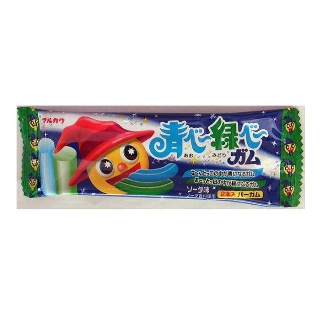 20個セット】 丸川製菓 あおべーみどりべーガム 2本 x20 セット