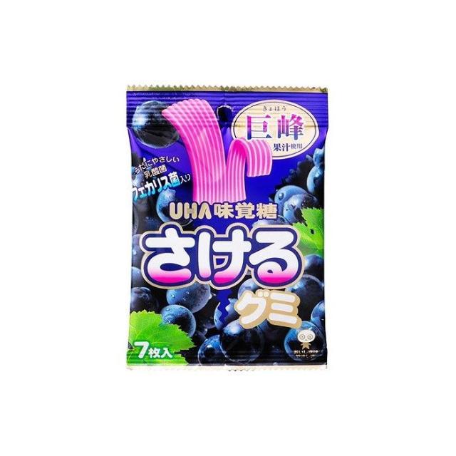 10個セット】 UHA味覚糖 さけるグミ グレープ 7枚 x10 まとめ売り