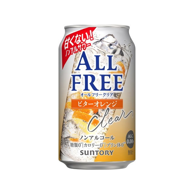 【単品24個セット】 サントリー オールフリークリア ビターオレンジ缶 350ml(代引不可)【送料無料】