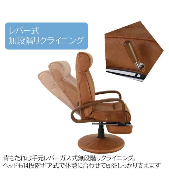 座椅子 回転式 ヘッドギア 14段階 リクライニング フットレスト 昇降式