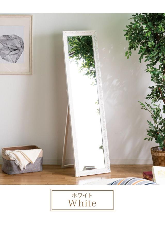 スタンドミラー アンティーク風 全身鏡 姿見 40×150 幅40 高さ150 飛散防止フィルム ブロンズ ホワイト 木製 おしゃれ 大型 シンプル クローゼット 試着室 楽屋 壁面 玄関(代引不可)【送料無料】