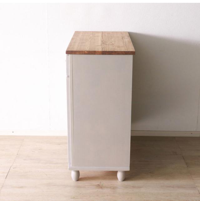 食器棚 北欧調 幅80cm カップボード アンティーク調 組立品 収納棚 ラック キャビネット 収納ボックス グレー ホワイト 欧米 パイン材 ダイニング おしゃれ 天然木 無垢(代引不可)【送料無料】_9