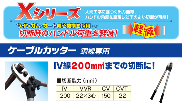 マーベル ケーブルカッター（銅線専用） 軽量タイプ MXE-200（代引不可）_1