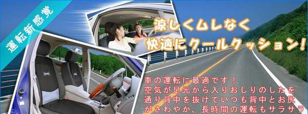 おしりに汗をかかない〕空調ざぶとん 車専用 クールクッション - ストーブ