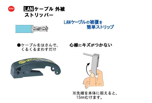 （まとめ）プロメイト LANケーブル外被ストリッパー E-3508 【×5セット】（代引不可）_1