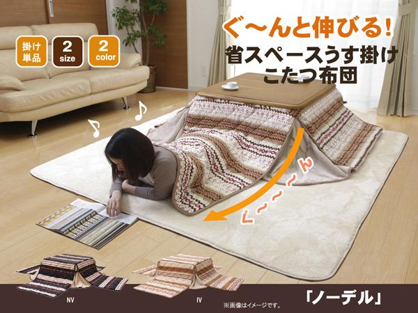 ゆったりーな 省スペース こたつ薄掛け布団単品 『ノーデル省S』 ネイビー 280×320cm（代引不可）_6