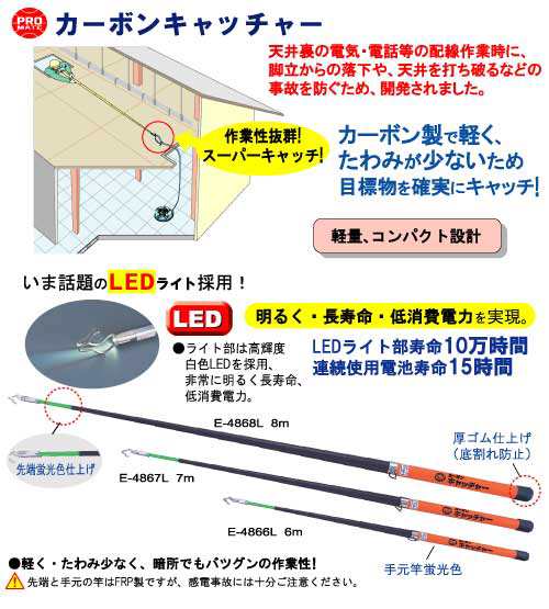 プロメイト カーボンキャッチャー（LED付） E-4867L（代引不可）