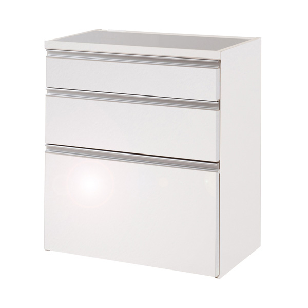 日本製 完成品 ステンレス キッチンカウンター 幅80 木目調 艶出しホワイト カウンター キッチンカウンター 大型レンジ対応 国産 レンジラック(代引不可)【送料無料】の通販は 29,243円