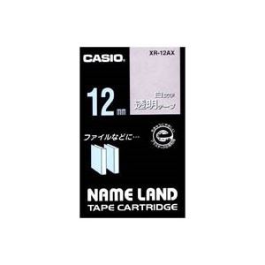 （まとめ買い）カシオ CASIO 白文字テープ XR-12AX 透明に白文字 12mm 【×5セット】（代引不可）の通販は
