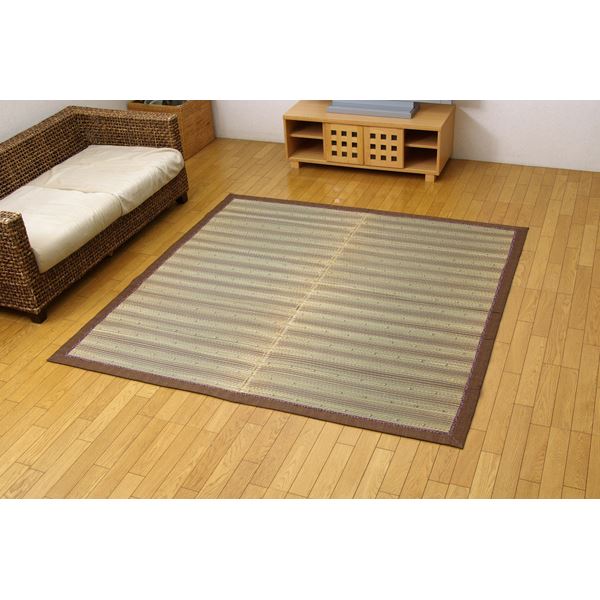 DX京物語　い草ラグカーペット い草ラグカーペット 『D×京物語』 ブラウン 約191×191cm（裏：不織布