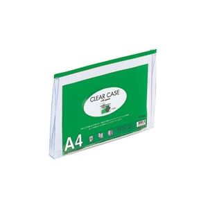 （まとめ買い）LIHITLAB クリアケース マチ付き F-74SM A4S 緑 【×10セット】（代引不可）の通販は 5,783円