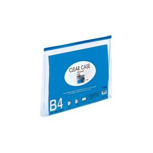 （まとめ買い）LIHITLAB クリアケース マチ付き F-75SM B4S 藍 【×10セット】（代引不可）の通販は