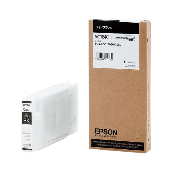 エプソン（EPSON） インクジェットカートリッジ SC1BK11 【インク色：フォトブラック 110ml】 1個（代引不可）の通販は 7,861円
