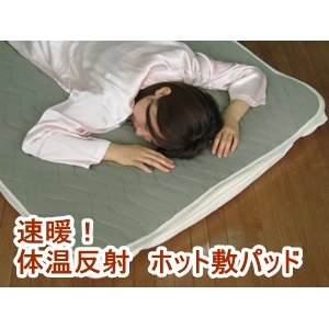 速暖！体温反射ホット敷パッド ダブルグレー（代引不可）