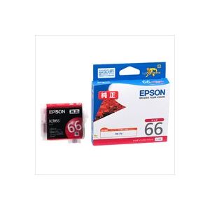 （まとめ買い）エプソン EPSON インクカートリッジ ICR66 レッド 【×4セット】（代引不可）