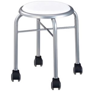 キャスタースツールボン ホワイト／シルバー（代引不可）の通販は 7,119円