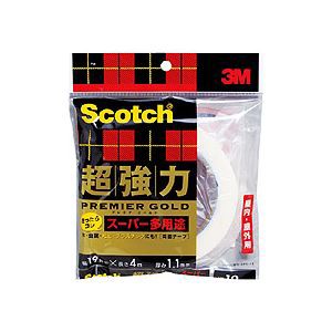 （まとめ）スコッチ 超強力両面テープ プレミアゴールド （スーパー多用途）19mm×4m 10巻（代引不可）の通販は