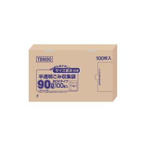 （まとめ）容量表示入りポリ袋 90L 100枚入×4箱（代引不可）