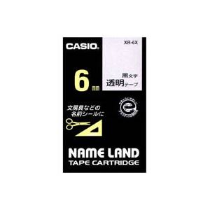 （まとめ買い）カシオ CASIO 透明テープ XR-6X 透明に黒文字 6mm 【×5セット】（代引不可）の通販は