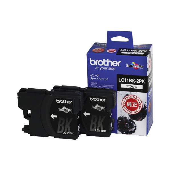 （まとめ） ブラザー BROTHER インクカートリッジ お徳用 黒 LC11BK-2PK 1箱（2個） 【×3セット】（代引不可）