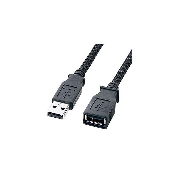 (まとめ)サンワサプライ ナイロンメッシュUSB2.0ケーブル KU20-NM20ENK【×5セット】（代引不可）