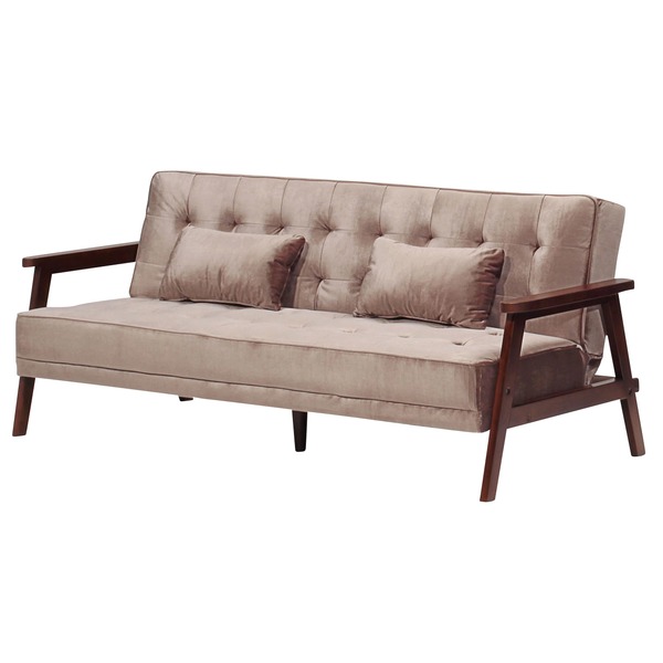3way ソファーベッド/カウチソファー 【ベージュ】 シングルサイズ 布製 3way ソファーベッド/カウチソファー 【ベージュ】 シングルサイズ