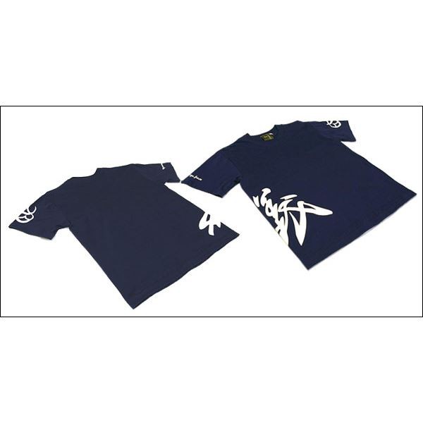 戦国武将Tシャツ 【直江兼続 義】 Sサイズ 半袖 綿100% ネイビー(紺) 〔Uネック おもしろ〕（代引不可）の通販は