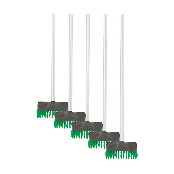 （まとめ） テラモト デッキブラシ（スチール柄） 1セット（5本） 【×2セット】（代引不可）