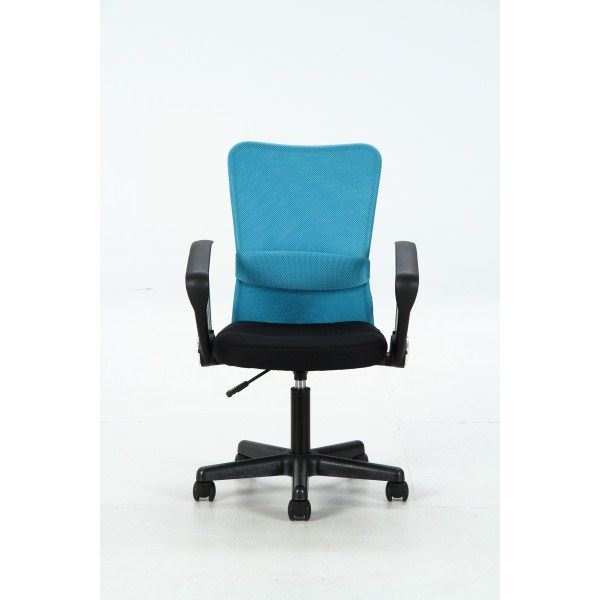 回転式メッシュ肘付座椅子　ブルー 回転式メッシュ肘付座椅子 ブルー（BL） 完成品【代引不可】 座