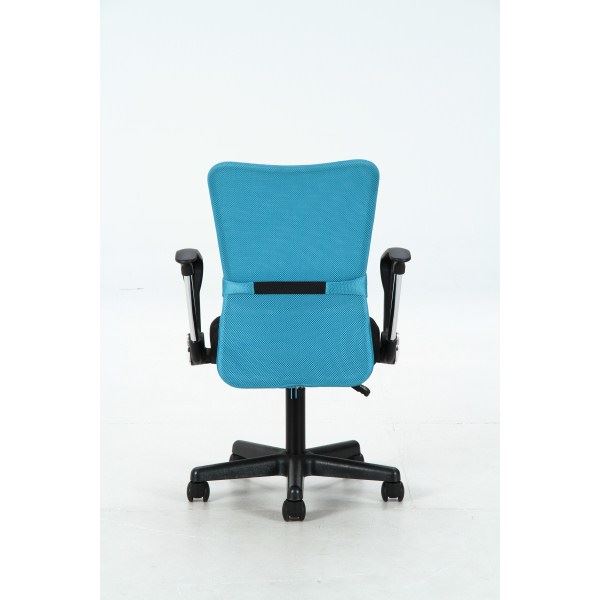 回転式メッシュ肘付座椅子　ブルー 回転式メッシュ肘付座椅子 ブルー（BL） 完成品【代引不可】 回転式
