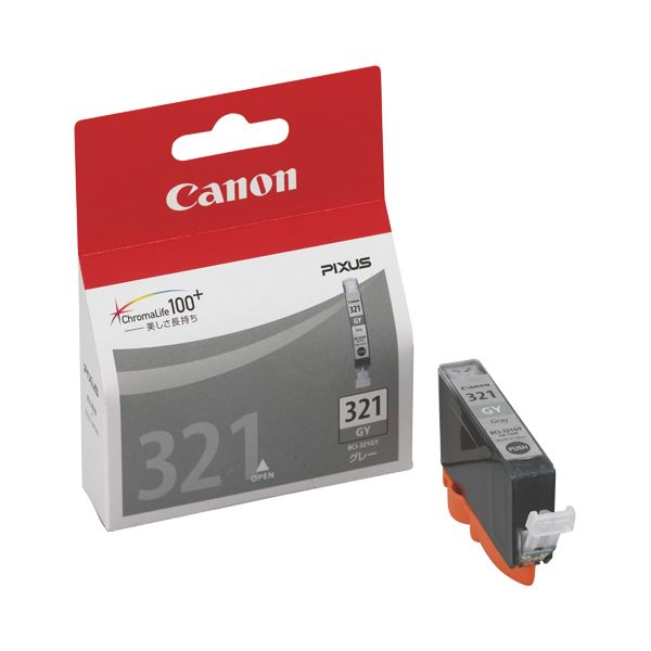 （まとめ） キャノン Canon インクタンク BCI-321GY グレー 2931B001 1個 【×5セット】（代引不可）
