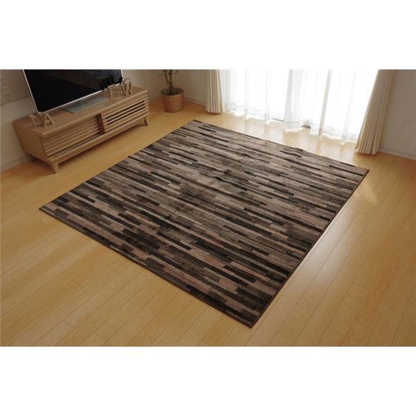 ラグ カーペット 3畳 抗菌 防臭 防ダニ タフト 国産 『マットーネ』 ブラウン 約190×240cm(代引不可)
