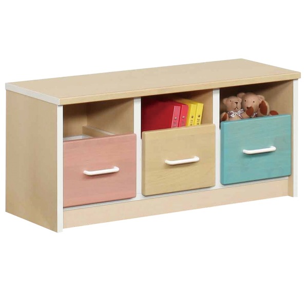 オープンローチェスト(子供部屋家具) 木製(天然木) 幅90cm 引き出し収納付き 日本製 ナチュラル 【完成品】（代引不可）の通販は 27,654円