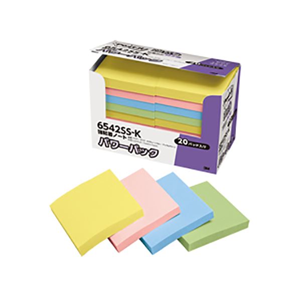 スリーエムジャパン ポスト・イット パワーパック 強粘着ノート パステルカラー 6542SS-K（代引不可）の通販は