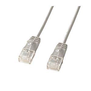 （まとめ）サンワサプライ カテゴリ6準拠極細LANケーブル （ライトグレー、5m） KB-SL6-05【×5セット】（代引不可）の通販は