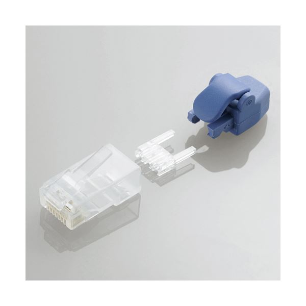 （まとめ）エレコム 保護カバー付きツメの折れないLANコネクタ（Cat6） LD-6RJ45T10／TP【×2セット】（代引不可）の通販は