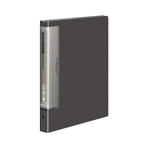 （まとめ） コクヨ クリヤーブック（クリアブック）（ウェーブカットポケット・替紙式） A4タテ 30穴 25ポケット付属 背幅33mm ダークグレー ラ-T730DM 1冊 【×3セット】（代引不可）