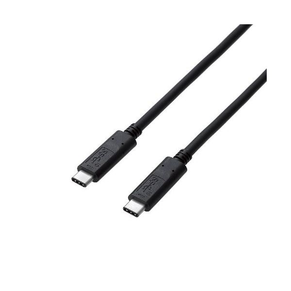 (まとめ)エレコム USB3.1ケーブル(認証品、C-C) USB3-CCP05NBK【×2セット】（代引不可）