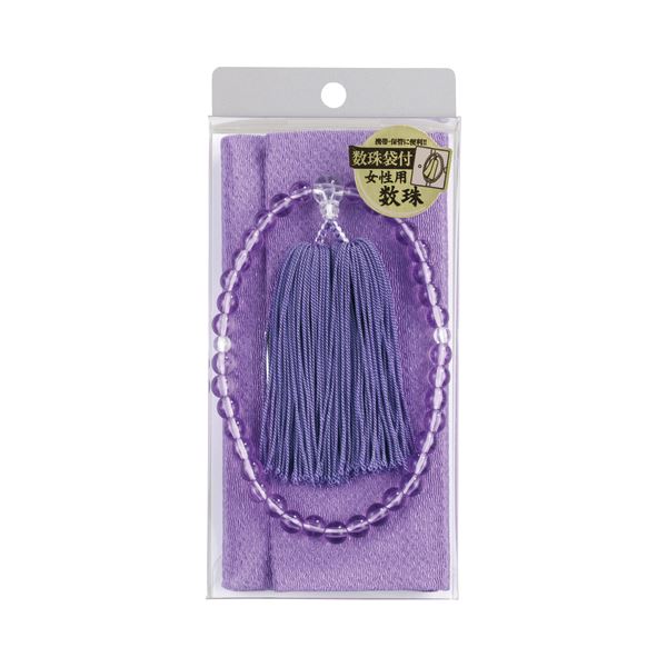 （まとめ） マルアイ 数珠セット 女性用 紫水晶風 保存袋付 ジユ-S32PU 1セット 【×2セット】（代引不可）の通販は 5,668円