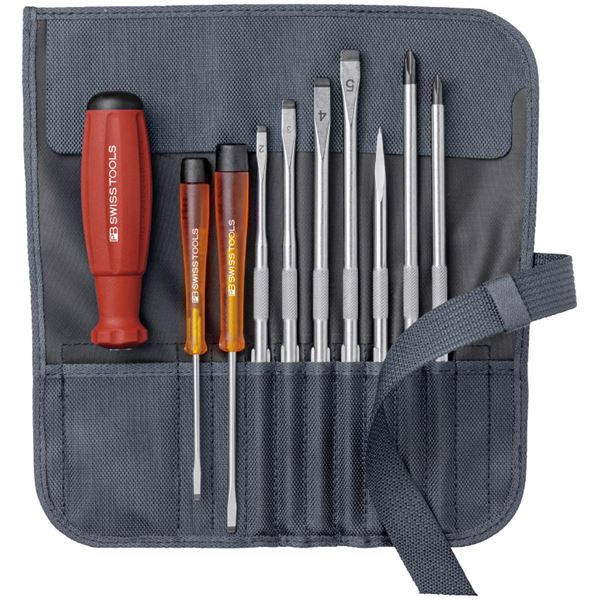 PB SWISS TOOLS 8218GY 差替式ドライバーセット 9本組 グレー（代引不可）