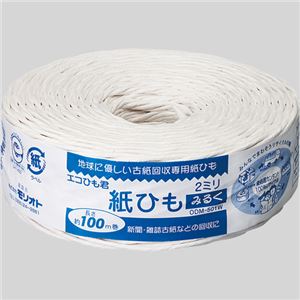 （まとめ） モリオト 紙ひも エコひも君 みるく2-100 2mm×100m 白 1巻 【×20セット】（代引不可）