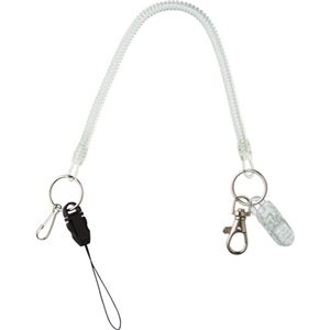 （まとめ） TANOSEE スパイラルキーチェーン 多機能 1個 【×10セット】（代引不可）