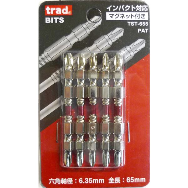 (業務用25セット) TRAD スリムトーションビット/先端工具 【5本入り×25セット】 ＋2×65mm TST-655 〔DIY用品/大工道具〕（代引不可）の通販は 19,547円